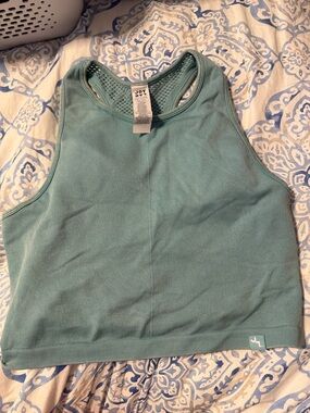 JoyLab Teal Ribbed High-Neck Sports Bra